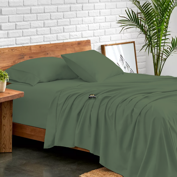 Moss Green Sheet Set Comfy Solid Sateen