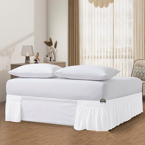 White wrap around outlet bed skirt