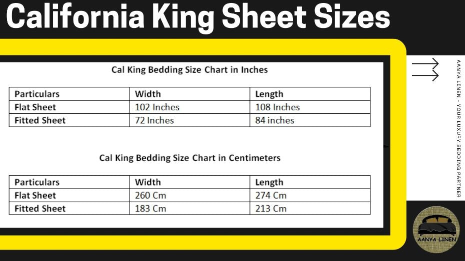 California king sheet sizes