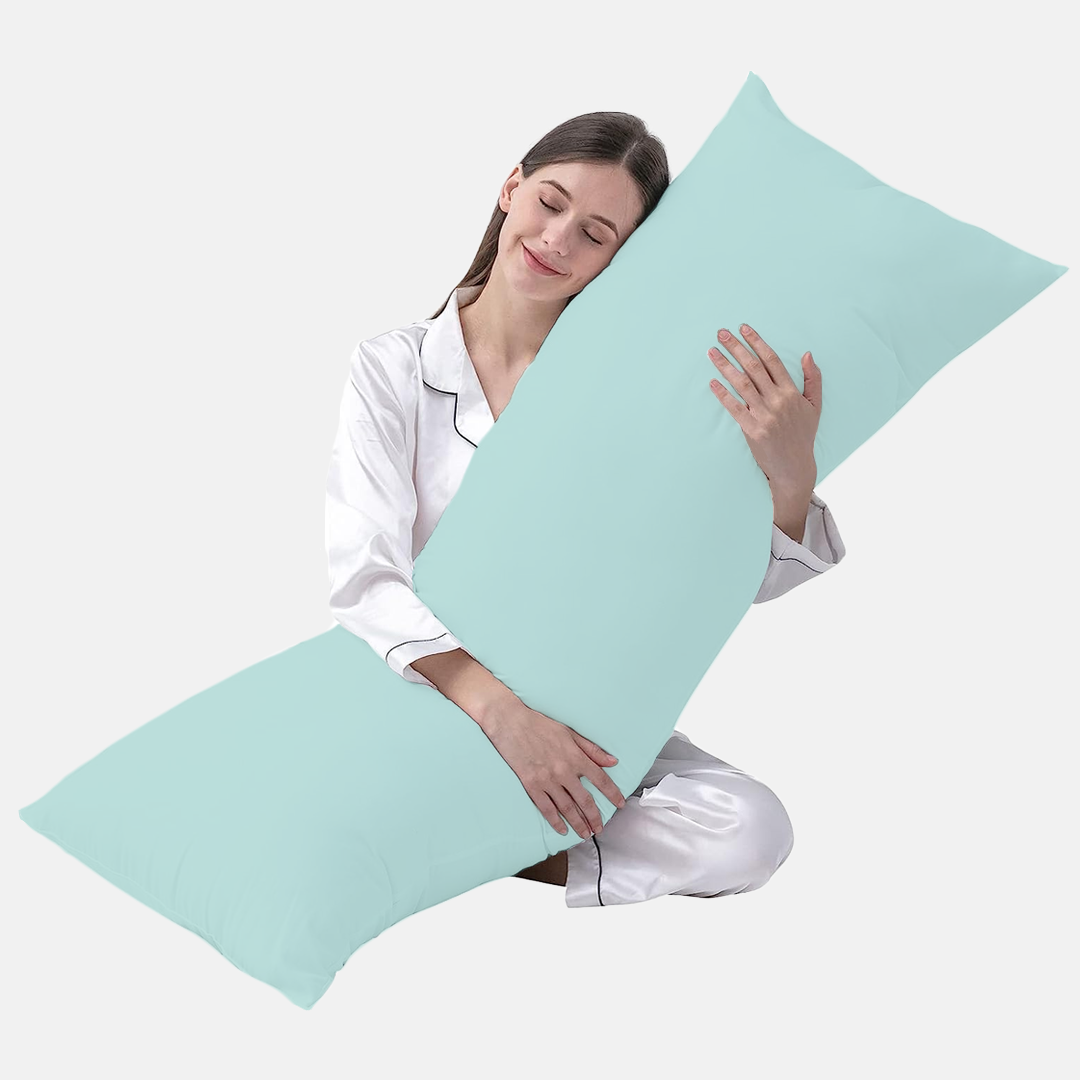 Aqua Blue Body Pillow Cover Solid Comfy Sateen