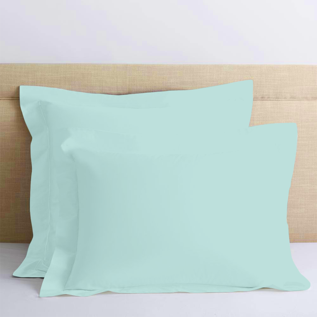 Aqua Blue Euro Shams Solid Comfy Sateen