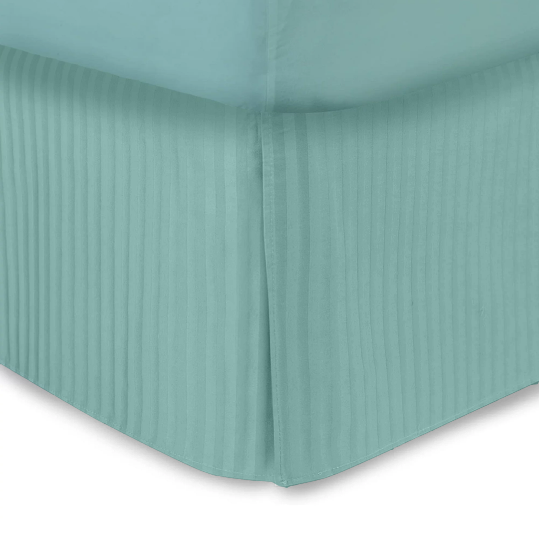 Aqua Blue Stripe  Bed Skirt (Comfy - 300TC)