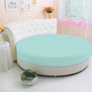 Aqua Blue Round Fitted Sheet Only Comfy Solid Sateen