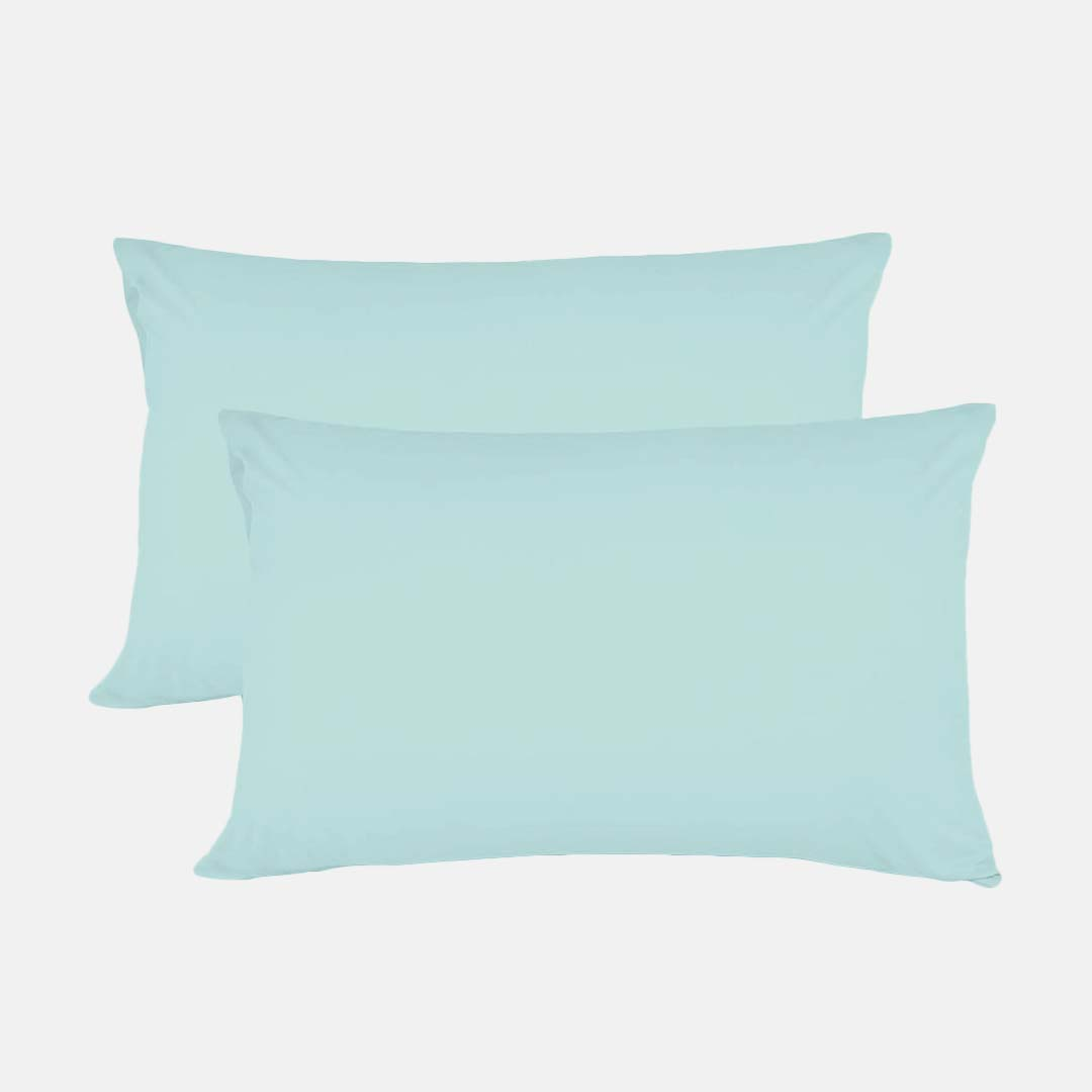 Aqua Blue Pillowcases Solid Comfy Sateen