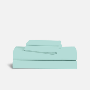 Aqua Blue Sheets Set Comfy Solid Sateen