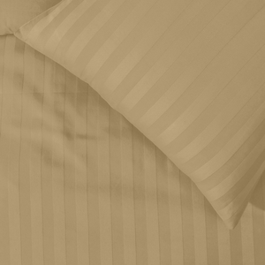 Beige Stripe Duvet Cover set Comfy Sateen