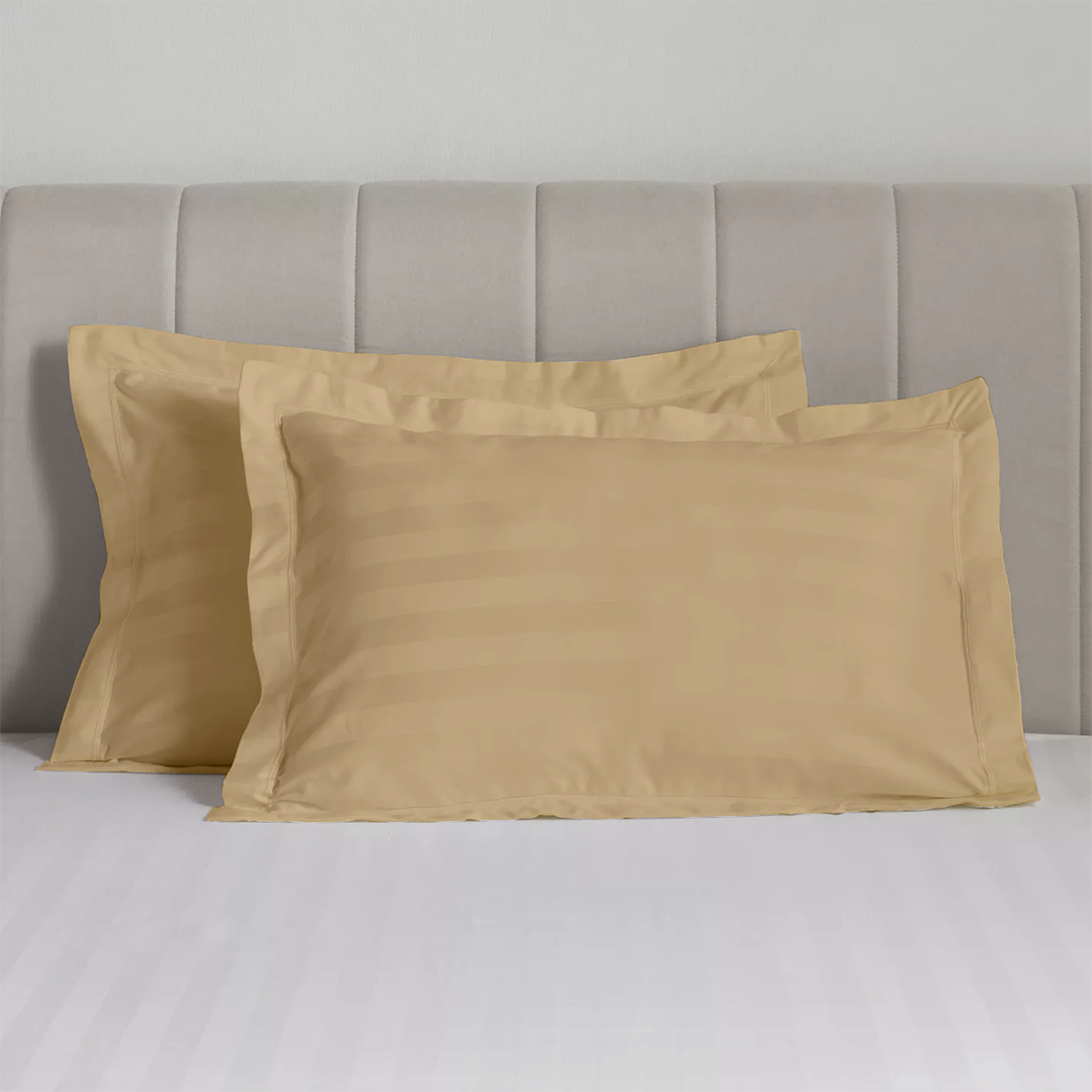 Beige Stripe Pillow Sham Comfy Sateen