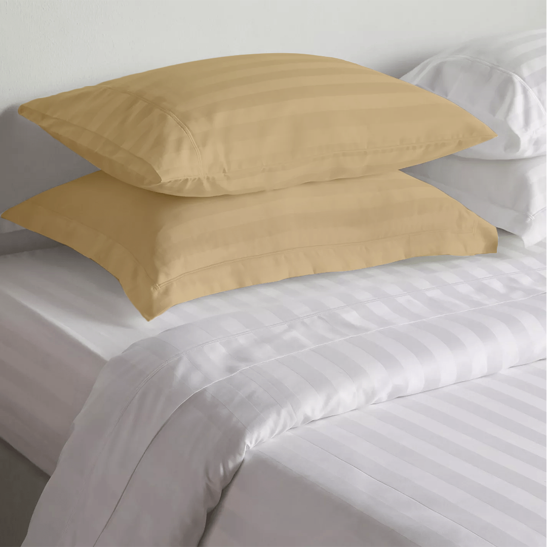 Beige Stripe Pillow Sham Comfy Sateen