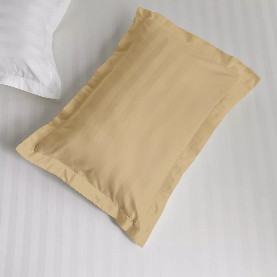 Beige Stripe Pillow Sham Comfy Sateen