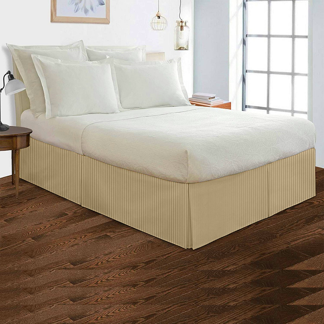 Beige Stripe Bed Skirt (Comfy 300TC)