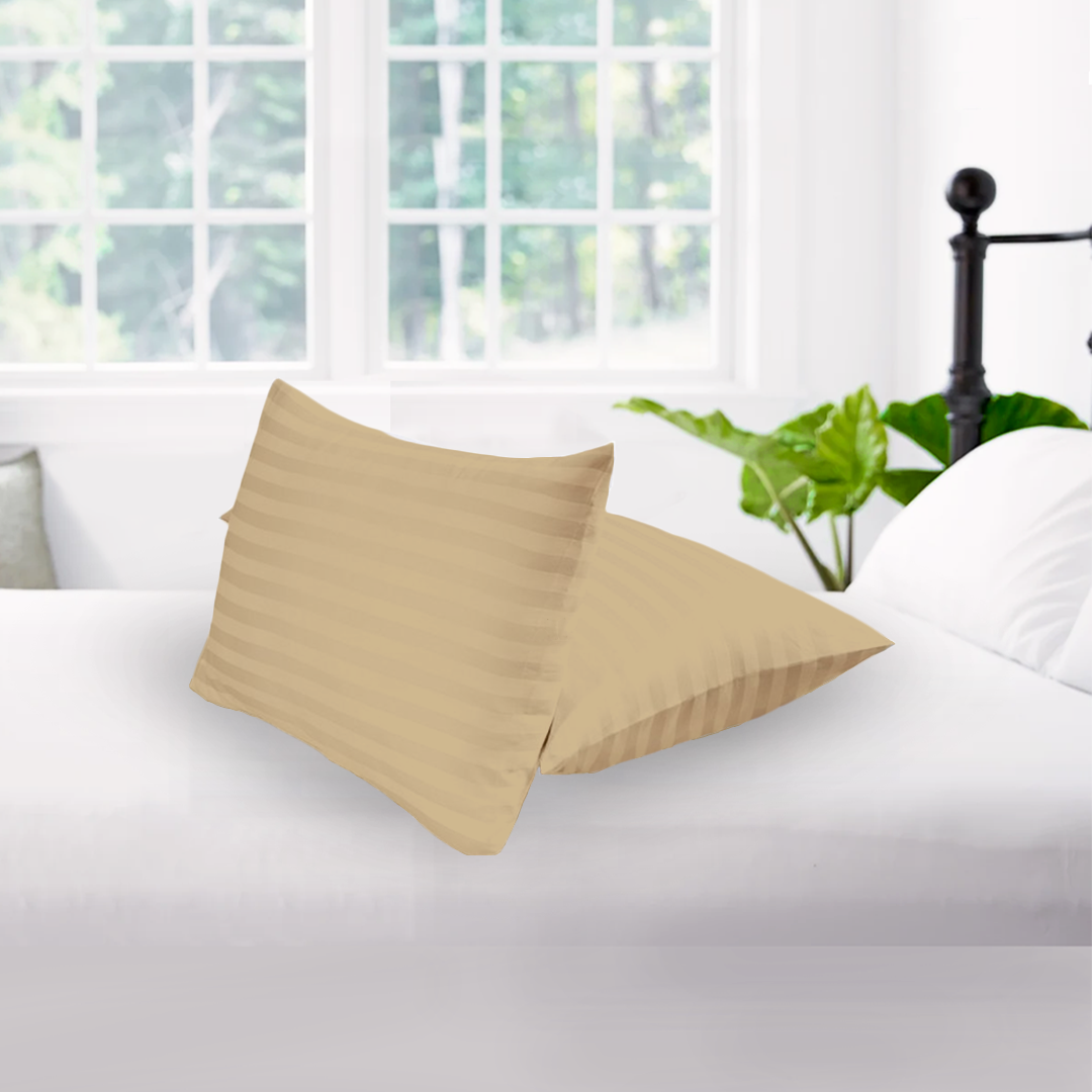 Beige Stripe Pillowcase Comfy Sateen