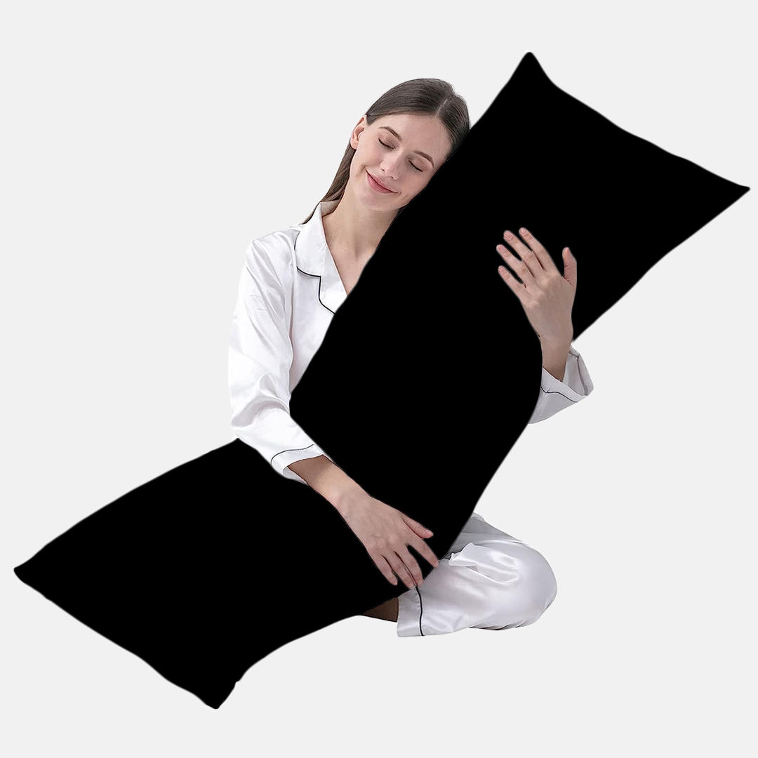 Black Body pillow Cover Solid Comfy Sateen