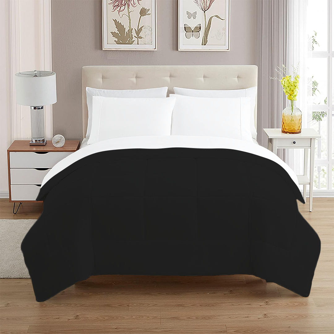 Cotton Black Comforter 400 GSM Comfy Solid