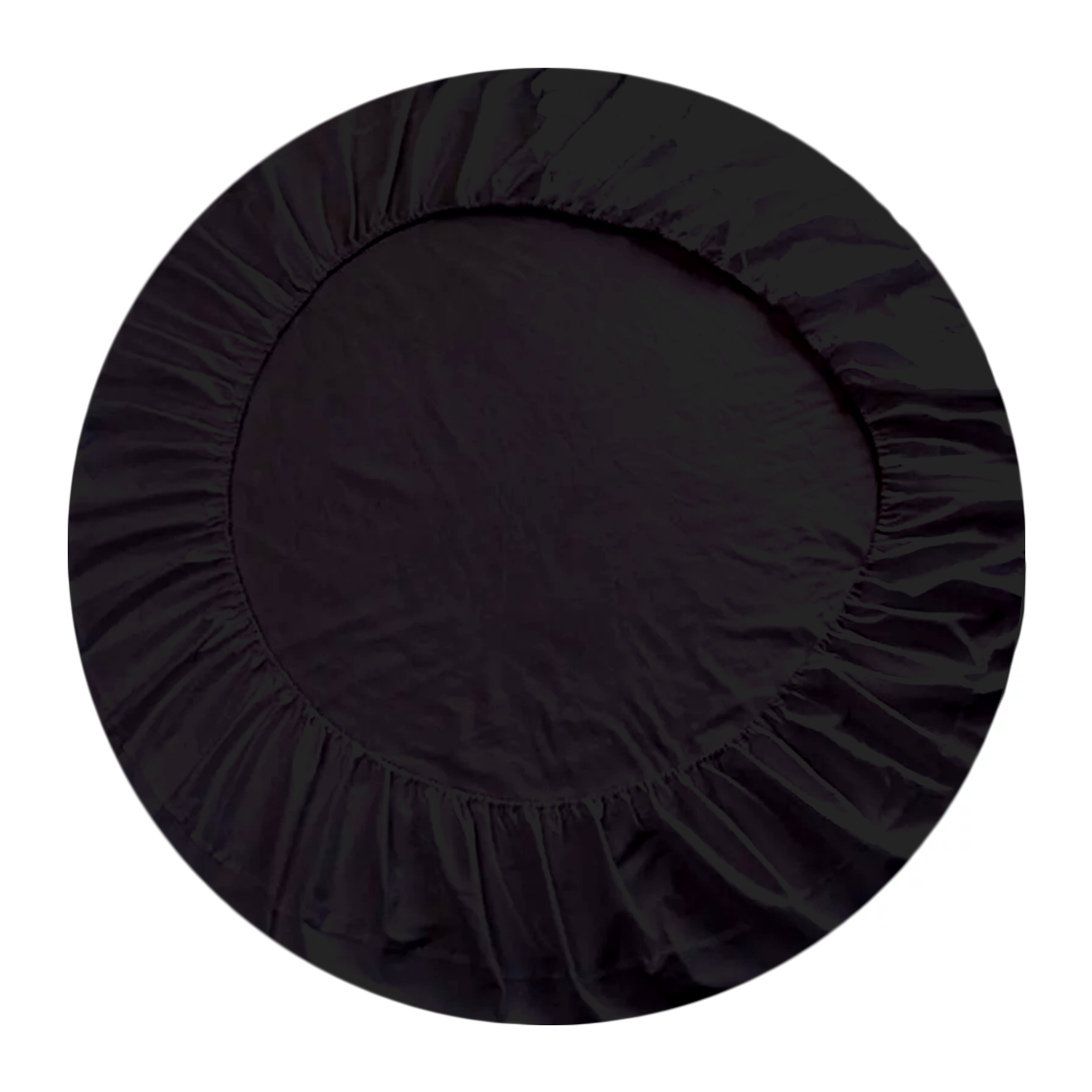 Black Round Fitted Sheet Only Comfy Solid Sateen