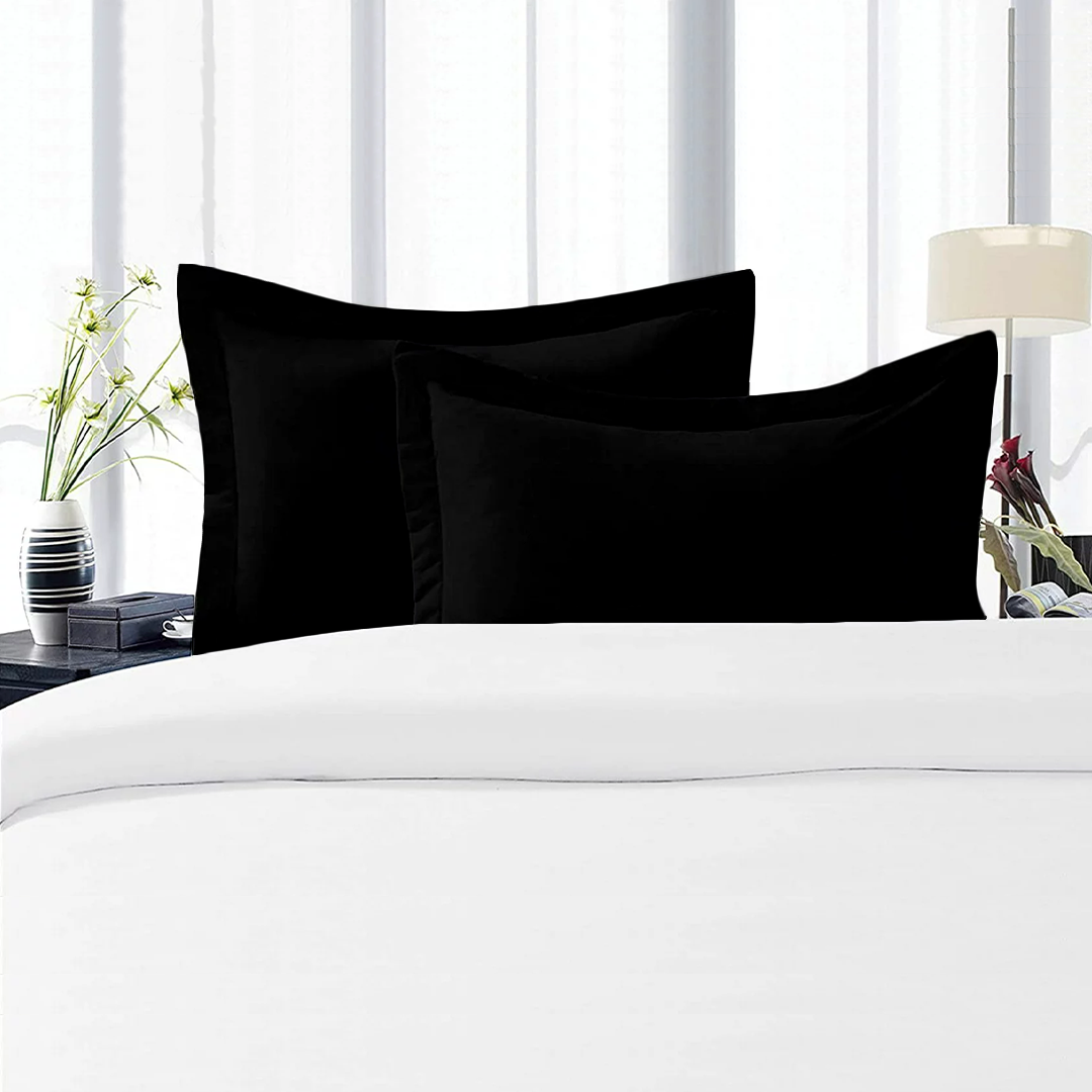 Black Pillow Shams Solid Bliss Sateen