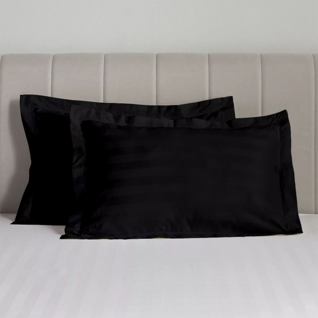 Black Stripe Pillow Shams Comfy Sateen