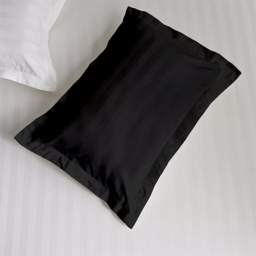 Black Stripe Pillow Shams Comfy Sateen