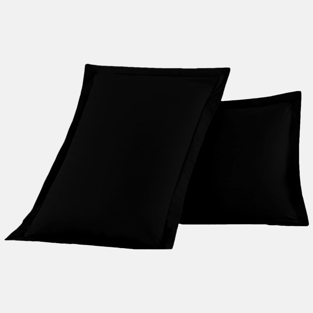 Black Pillow Shams Solid Bliss Sateen