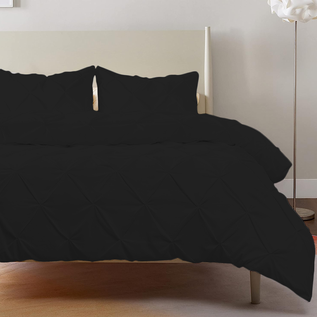 Black Pintuck Duvet Cover Set Bliss