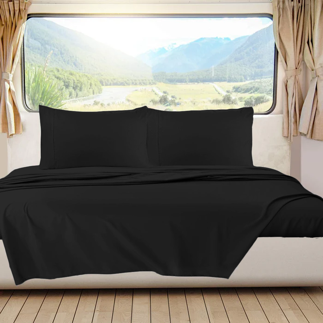 Black RV Sheet Set Solid Bliss Sateen