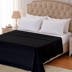 Black Stripe Flat Sheet (Comfy 300TC)