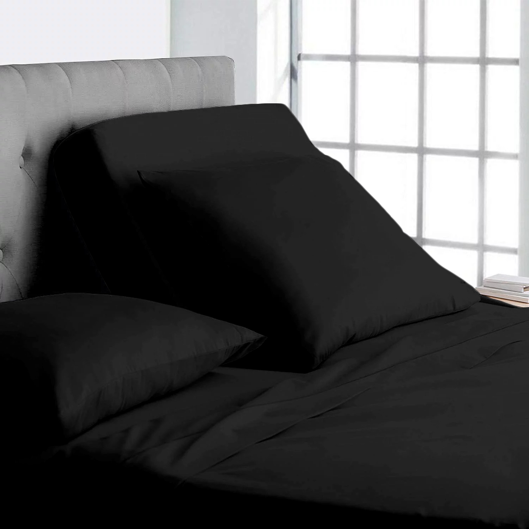 Black Top Split Sheet Set 34 Inches Solid Bliss