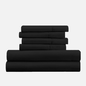 Black Sheet Set With Extra Pillowcase Solid Comfy Sateen