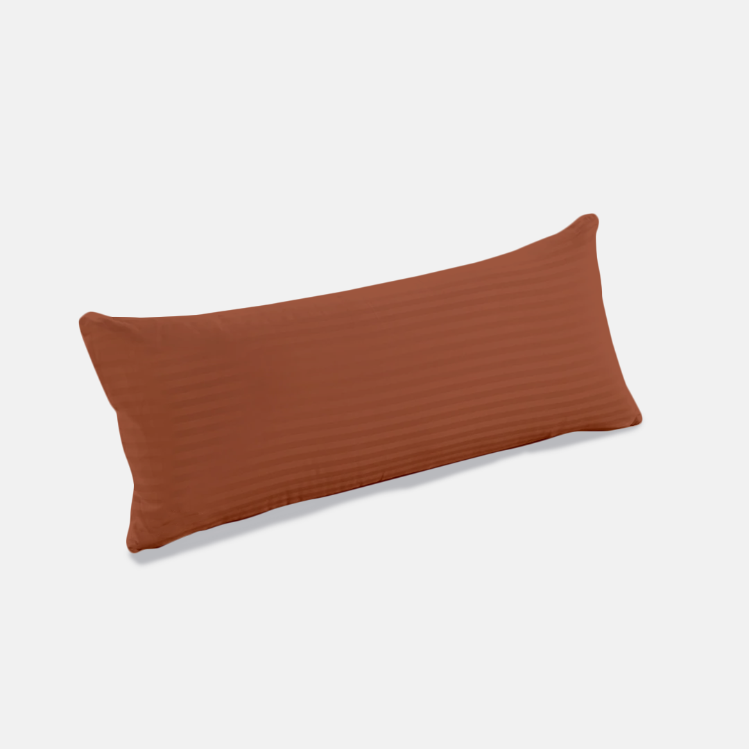 Brick Red Stripe Body Pillow Cover Comfy Sateen