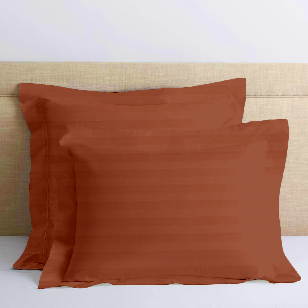 Brick Red Stripe Euro Sham Comfy Sateen