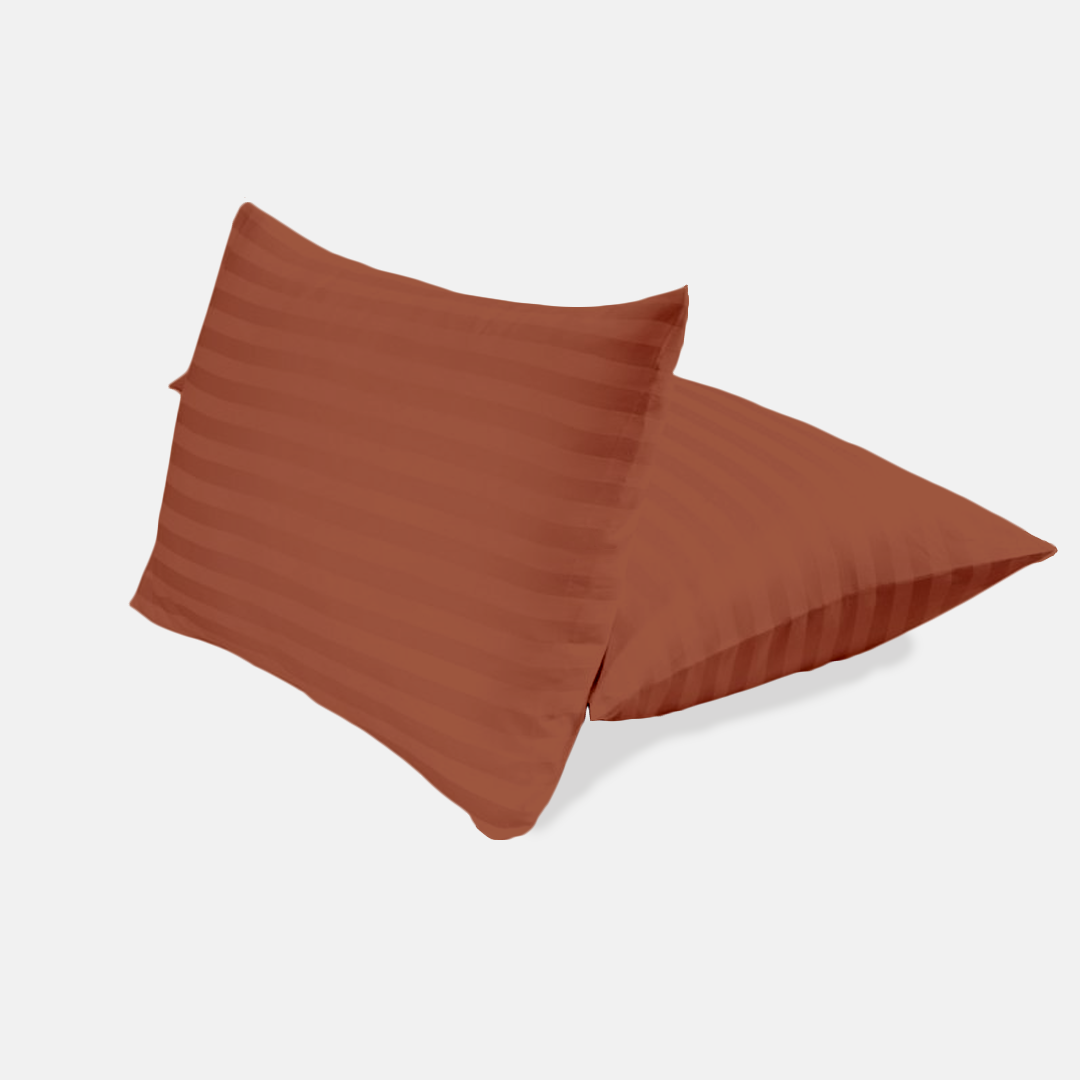 Brick Red Stripe Pillowcase Comfy Sateen