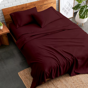 Burgundy Sheet Set Comfy Solid Sateen