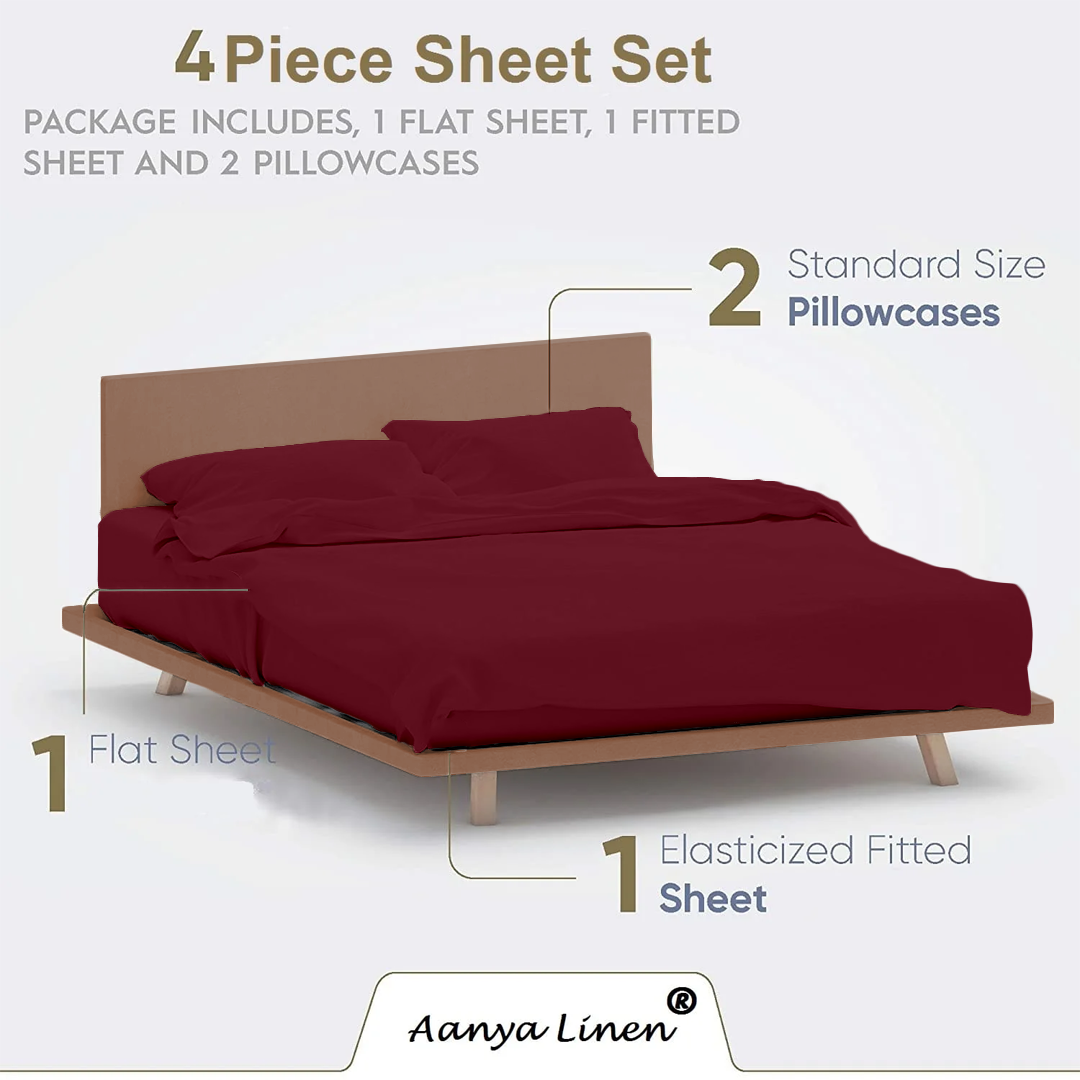 Burgundy Waterbed Sheet Set