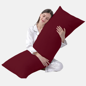 Burgundy Body Pillow Cover Solid Bliss Sateen