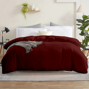 Burgundy Duvet Cover Bliss Solid Sateen