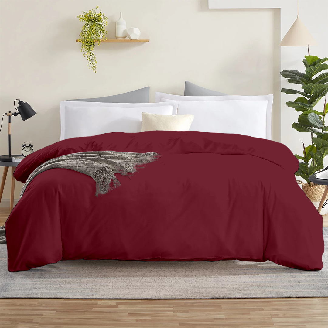 Burgundy Duvet Cover Bliss Solid Sateen