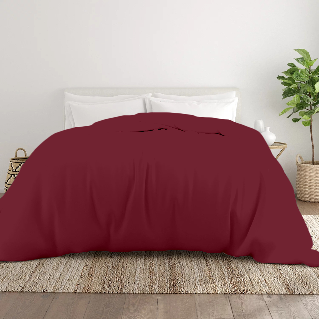 Burgundy Duvet Cover Bliss Solid Sateen