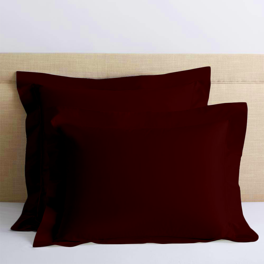 Burgundy Euro Shams Solid Comfy Sateen