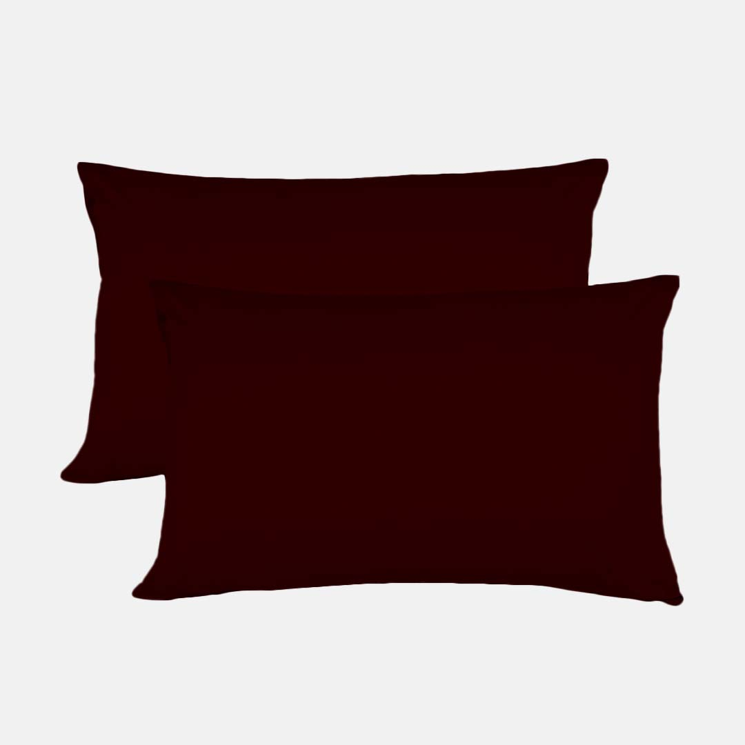 Luxury Burgundy Pillow Case Solid Comfy Sateen