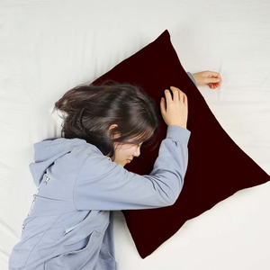 Luxury Burgundy Pillow Case Solid Comfy Sateen