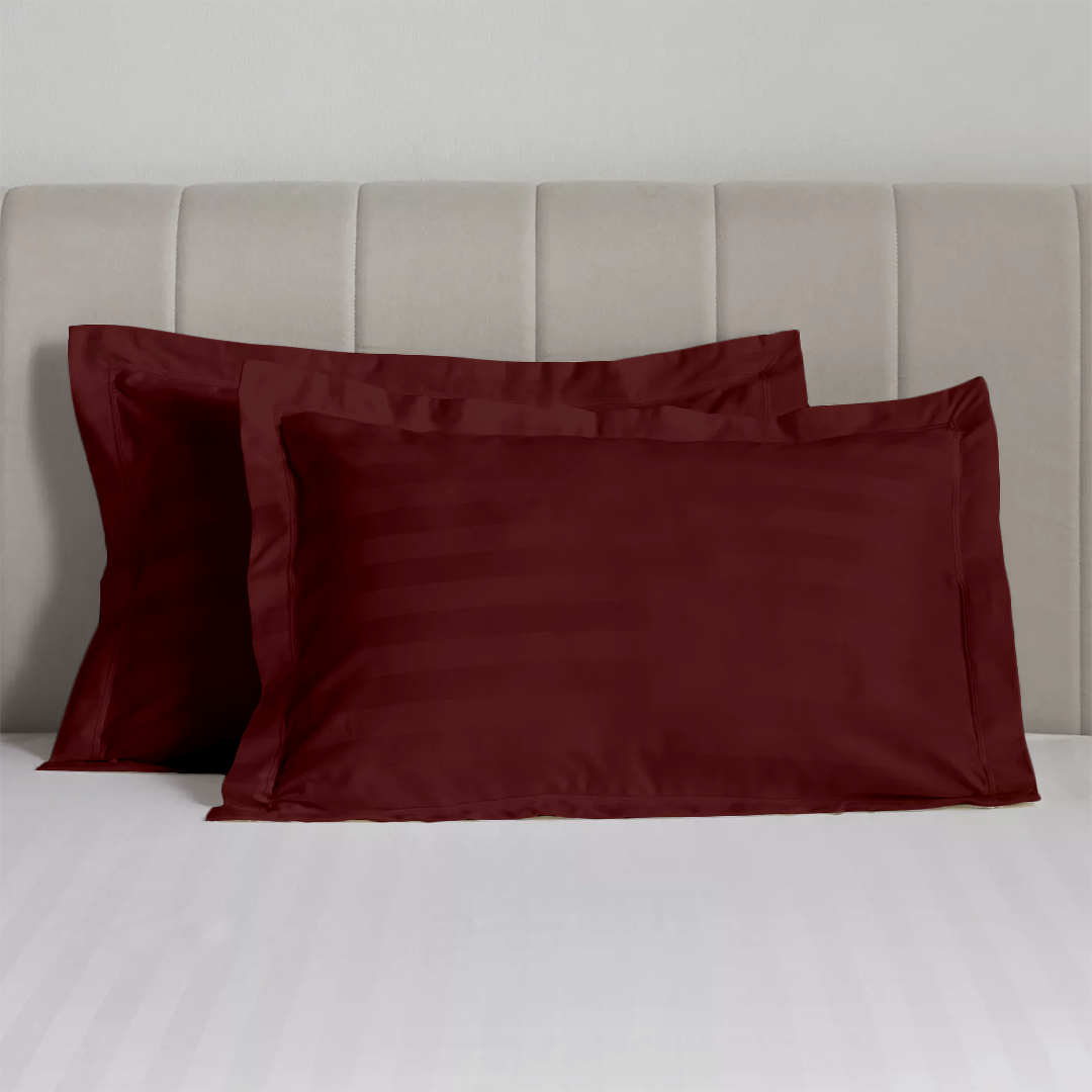 Burgundy Stripe Pillow Sham Comfy Sateen