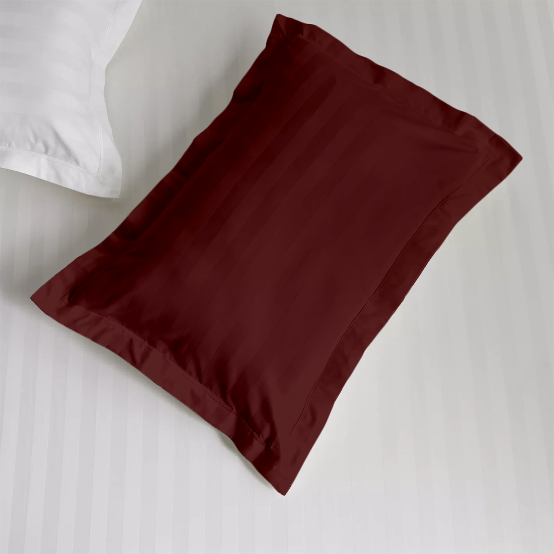 Burgundy Stripe Pillow Sham Comfy Sateen