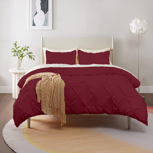 Burgundy Pintuck Duvet Cover Set Bliss