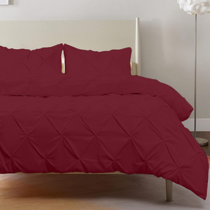 Burgundy Pintuck Duvet Cover Set Bliss