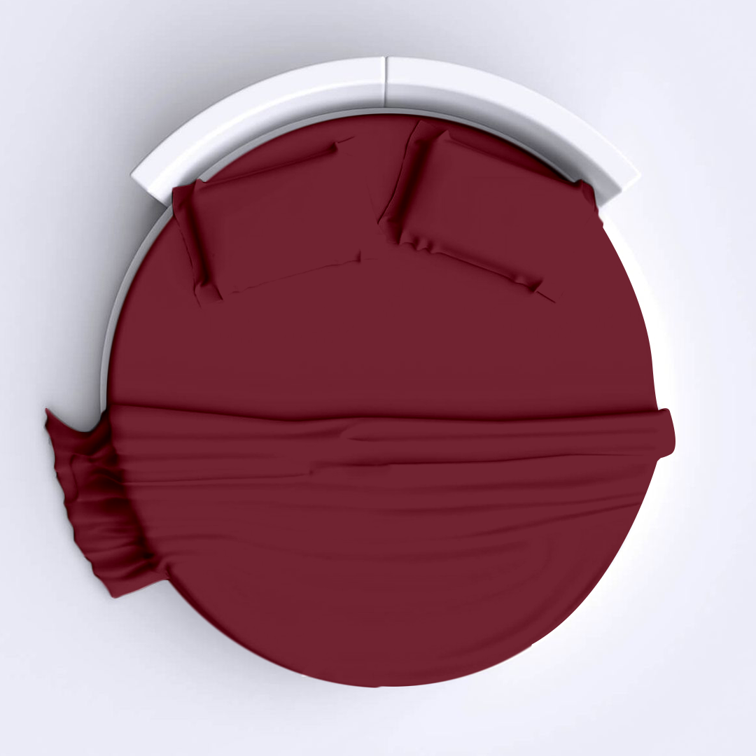 Burgundy Round Bed Sheets Set Bliss Solid Sateen