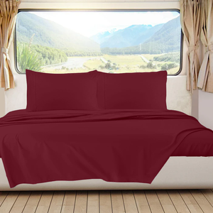 Burgundy RV Sheet Set Solid Bliss Sateen