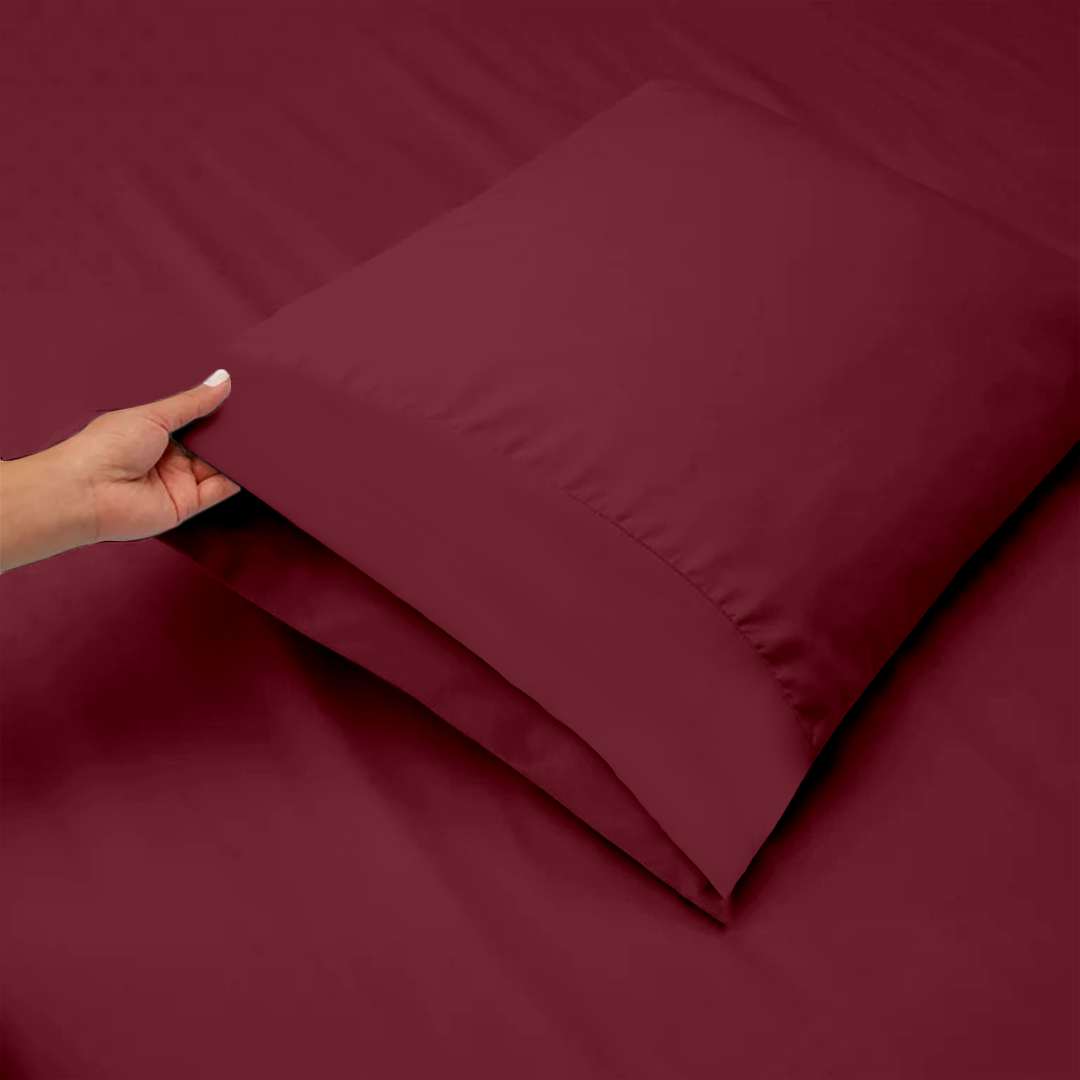 Burgundy RV Sheet Set Solid Bliss Sateen