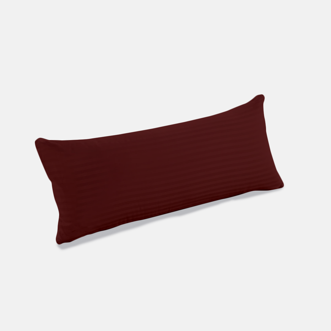 Burgundy Stripe Body Pillow Cover Comfy Sateen