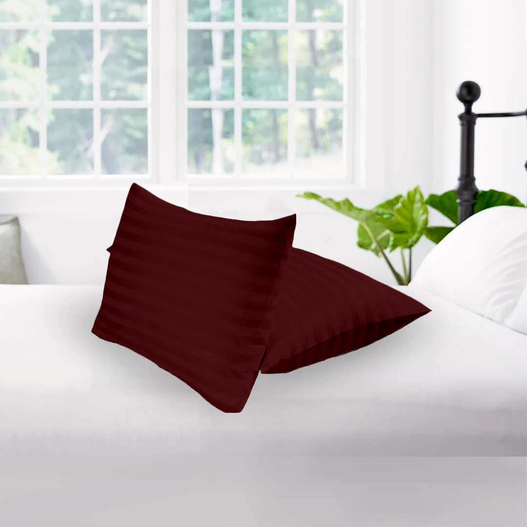 Burgundy Stripe Pillowcase Comfy Sateen