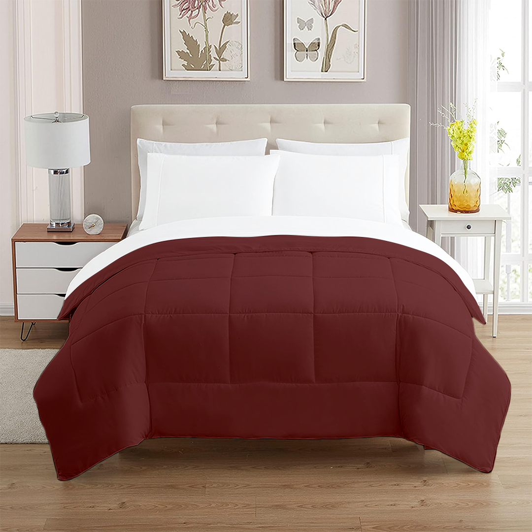 Burgundy Comforter 400 GSM Bliss Sateen