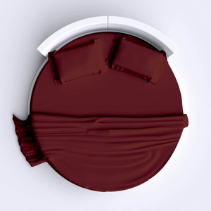 Burgundy Round Sheet Set 96 Inch Diameter Solid Comfy Sateen